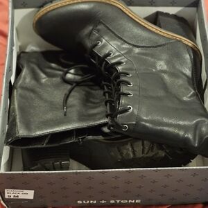 Sun + Stone Black Eleanor Lace-Up Footwear